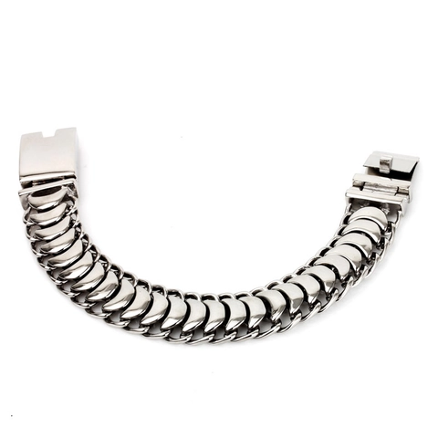 Herren Armband Aus Edelstahl Polierte Schwere Drachenknochen Gliederkette Schmuck Hip Hop Stil