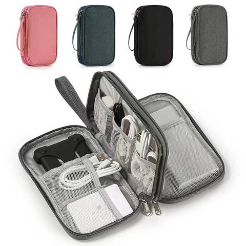 Travel Digital Accessories Storage Bag Waterproof Oxford Cloth Multi Layer Cable Organizer Pouch Electronic Gear Case