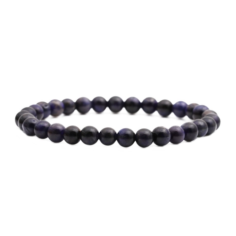 Blue Tiger Eye Stone Beaded Bracelet Elastic Hand Chain Jewelry For Men And Women Round Beads Healing Energy Gift