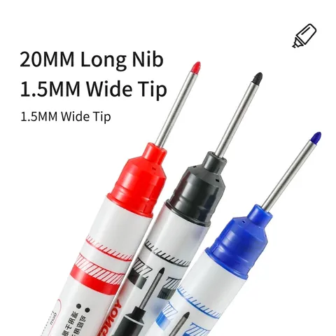 Long Nib Marker Pen Deep Hole Waterproof Quick Drying Oil Based Woodworking Construction Positioning Marking Tools