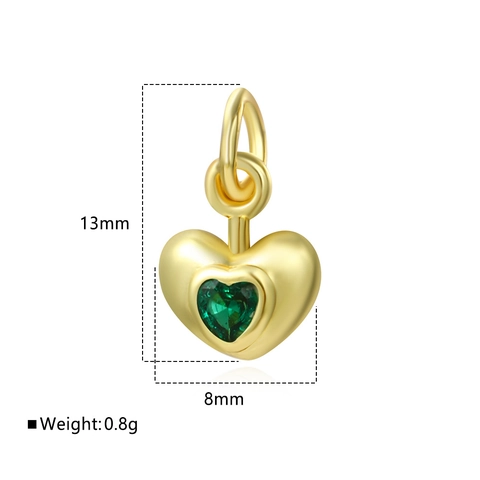 Pendentif Coeur Cuivre Plaqué Or 18K Avec Zircon Pour Fabrication Bijoux DIY Colliers Bracelets Boucles Oreilles Accessoire