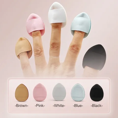 Finger Make-up Quaste PU Nicht-Latex Wassertropfenform Trocken Nass Dual Use Concealer Foundation Applikator Schwamm Detail