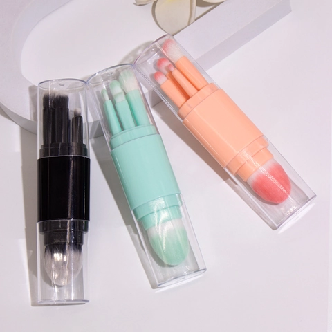 Tragbarer Multifunktionale Make-Up-Pinsel Einziehbar Synthetische Faserborsten Für Lidschatten Puder Grundierung Rouge