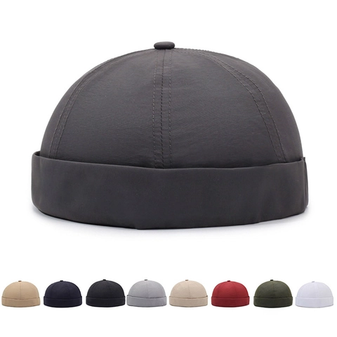 Docker Cap Brimless Hat Breathable Quick Dry Polyester Adjustable Streetwear Miki Hat For Men Women