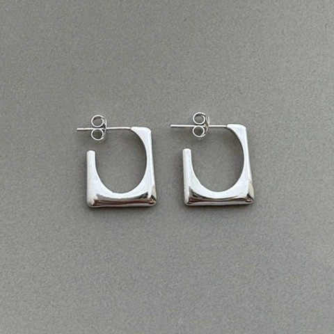 925 Sterlingsilber Geometrische Quadratische Ohrstecker Hochglanzpoliert Einfache Ohrringe Für Damen Schmuck Geschenk