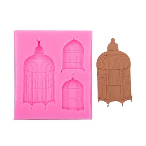 Molde De Silicona De Jaula De Pájaros Para Decoración De Pasteles Fondant Chocolate Bricolaje Arcilla Ornamentos Textura Realista