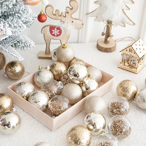 Kerstballen Kunststof Glitter Mat Glanzend Geschilderde Ballen Voor Vakantieboom Feest Decoratie Festieve Hangende Decoratie