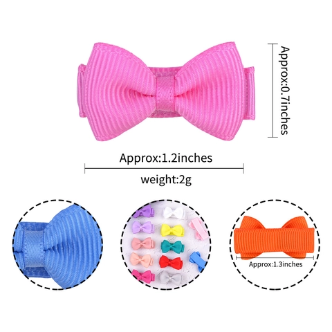 Bow Hair Clips Grosgrain Ribbon Mini Small Solid Candy Color Handmade Duckbill Barrettes For Toddler Girls Kids