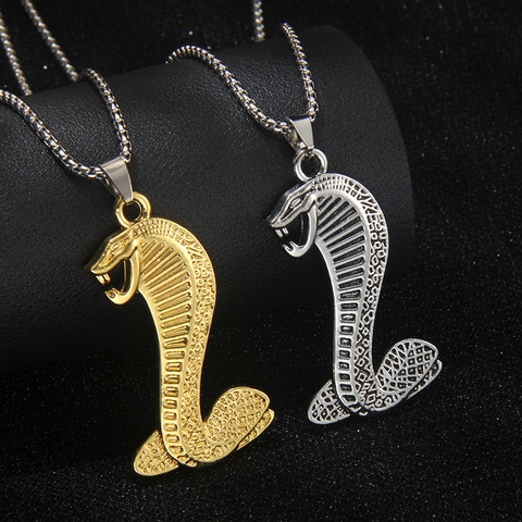 Cobra Hanger Ketting Met Roestvrijstalen Ketting En Legering Slang Bedel Hip Hop Gothic Punk Sieraden Voor Mannen Vrouwen Mode