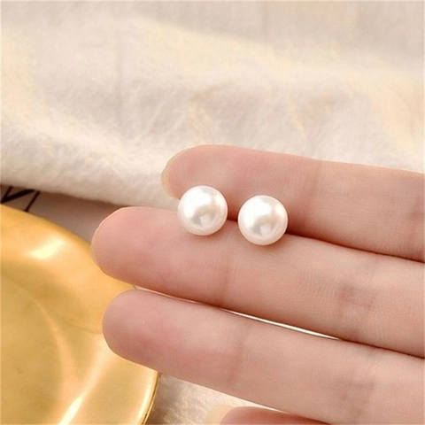 Natural Freshwater Pearl Stud Earrings With 925 Sterling Silver Earring Post Elegant Minimalist Jewelry For Women