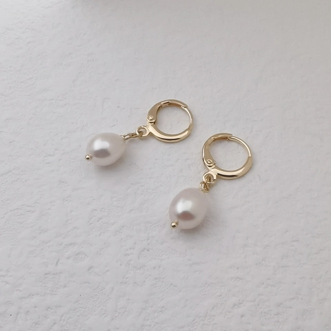 Freshwater Pearl Pendant Necklace Drop Earrings 18K Gold Plated Stainless Steel Chain Vintage Minimalist Wedding Party Jewelry For Women