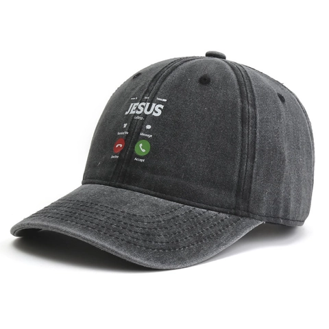 Gewassen Katoenen Baseballpet Jesus Calling Print Distressed Zonbescherming Outdoor Verstelbare Dad Hat Voor Heren Dames