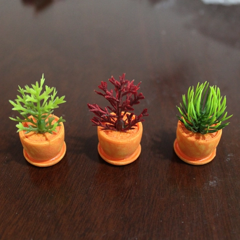 Miniature Artificial Potted Plants Resin Succulent Micro Landscape Ornament Pastoral Desktop Decor Tiny Garden Accessory