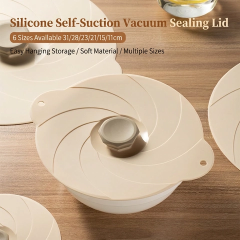 Couvercles Sous Vide En Silicone De Qualité Alimentaire Auto-Adhésifs Réutilisables Extensibles Pour Bols Pots Design Spirale