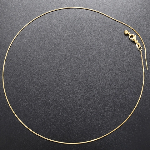 Collar De Cadena De Caja Ajustable Cobre Chapado En Oro De 18K Aguja Cadena De Clavícula Joyería DIY Para Mujeres