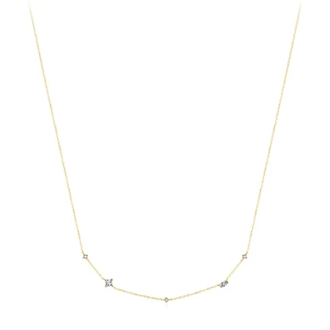 Collana Con Pendente In Zircone Geometrico Argento Sterling 925 Gioielli Minimalisti Eleganti Per Donna Quotidiano