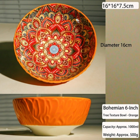 Stile Bohemien Nuova Osso Porcellana Ciotola di Ceramica Fantasia Mandala Colorata Zuppa Riso Fiocchi d'Avena Ciotola Cucina Stoviglie