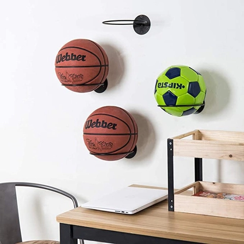 Wandmontiertes Metall Ball Lagerregal Halter Für Basketball Fußball Volleyball Sport Display Organizer Schwarz