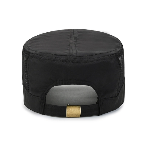 Herren Atmungsaktive Mesh Cadet Cap Schnelltrocknend Flache Oberseite Militär Stil Hut Für Sommer Outdoor Einstellbar
