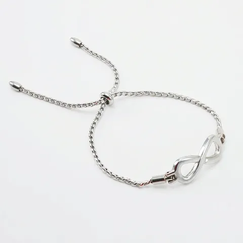 Stainless Steel Infinity Symbol Bracelet For Women Minimalist Polished Elegant Style Adjustable Sliding Clasp Jewelry