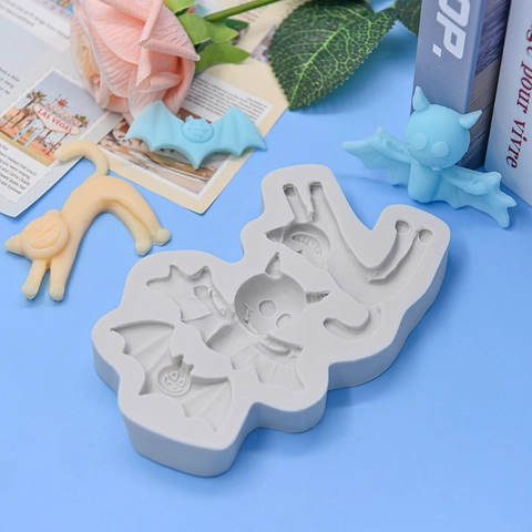 Halloween Siliconen Vorm Vleermuis Kat Pompoen Ontwerp DIY Bakken Cake Chocolade Fondant Klei Handgemaakte Zeep Ambacht Decoratie Tool