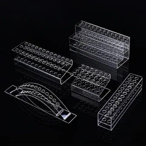 Acrylic Pen Display Rack Multi-hole Desktop Makeup Brush Holder Organizer Stand Transparent Lipstick Storage