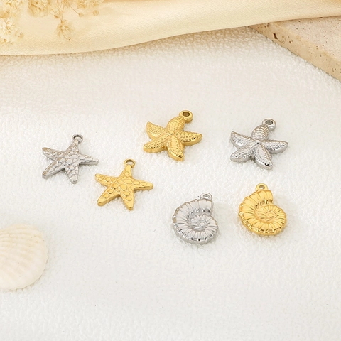 Oceaan Thema Roestvrij Staal Zeester Schelp Schildpad Koraal Bedeltjes Voor DIY Sieraden Maken