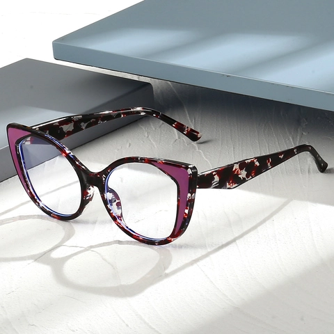 Cat Eye Brillenrahmen TR90 AC Blaupause Anti-Blaulicht Retro Stilvoll Vintage Optische Brille Für Damen Klare Gläser