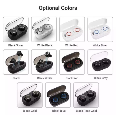 Y50 TWS Wireless Bluetooth Earbuds V5.0 Touch Control In-Ear Binaural Stereo With Charging Case LED Power Display Plastic