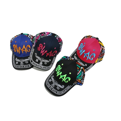 Swag 3D Embroidery Baseball Cap Polyester Cotton Streetwear Hip Hop Skull Graffiti Adjustable Hat For Men Women