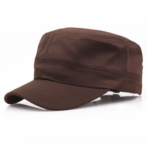 Classic Unisex Cadet Cap Flat Top Military Hat Cotton Polyester Adjustable Sunshade Outdoor Casual Vintage Fashion Baseball Cap