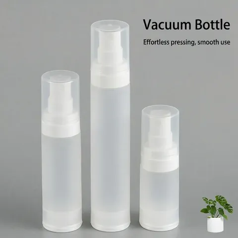Airless Pump Bottle Vacuum Refillable Container Frosted Plastic Travel Lotion Mist Dispenser Portable Skincare Accessory