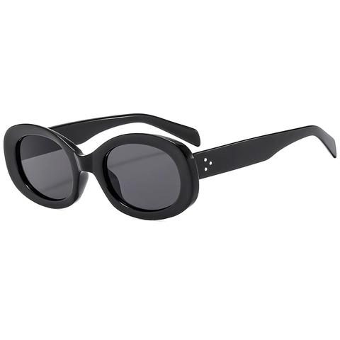 Retro Oval Sunglasses UV400 PC Frame AC Lens Metal Rivets Vintage Fashion Beach Eyewear