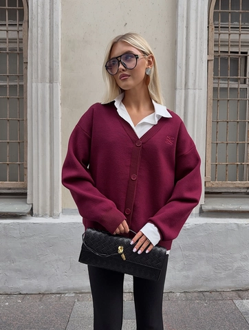 Women Cardigan Sweater Cotton Polyester V Neck Single Breasted Long Sleeve Loose Fit Retro Maillard Style Knit Outerwear