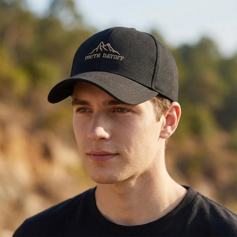 Mountain Embroidery Baseball Cap Cotton Polyester Sun Protection Outdoor Casual Adjustable Hat Men Women