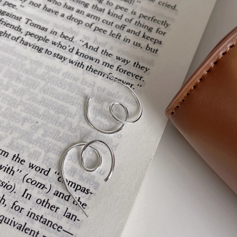 Minimalistische 925 Sterling Silber Ohrringe Wellen Spirale Gedrehte Geometrische Stecker Ästhetischer Schmuck Für Damen