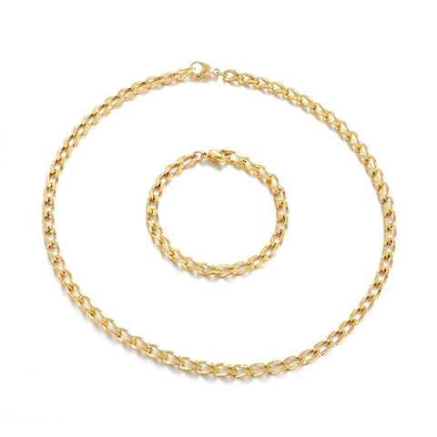 Collana E Bracciale A Catena Cubana In Acciaio Inossidabile Per Donna Uomo Gioielli Hip Hop Oro Argento