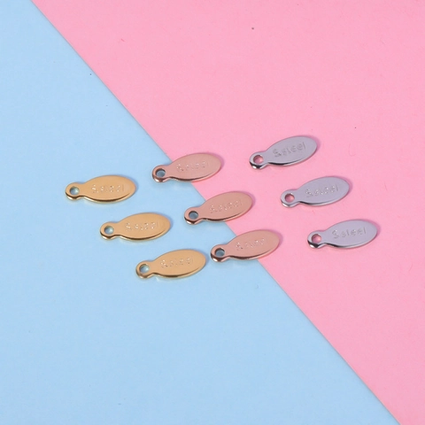 Stainless Steel Oval Pendant End Tag Mirror Polished DIY Jewelry Making Accessories For Necklace Extension Chain Charm
