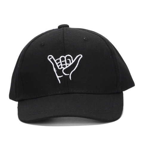 Casquette De Baseball Enfants Coton Polyester Broderie Geste De La Main Shaka Boucle Métallique Réglable Chapeau Soleil Streetwear