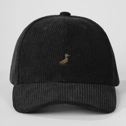 Corduroy Baseball Kappe Mit Enten Stickerei Stockente Muster Retro Verstellbarer Lässiger Sonnenhut