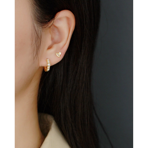 Pendientes De Botón Circonita Cúbica Marquise Redonda Plata De Ley 925 Lujo Estilo Ins Joyería Mujeres Moda