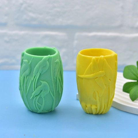 Silicone Mold Nature Embossed Butterfly Bird Dragonfly Deer DIY Handmade Cup Flower Pot Candle Plaster Craft Tool