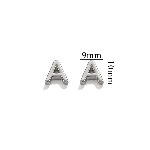 Stainless Steel Alphabet Letter Charms Beads For DIY Jewelry Making Necklace Bracelet Craft Accessory Polished Capital Letters