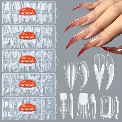 Professionele Transparante Plastic Nagelverlenging Vormen Set 160 Stuks 16 Maten Snelle UV Gel Nagelvormen Voor Manicure