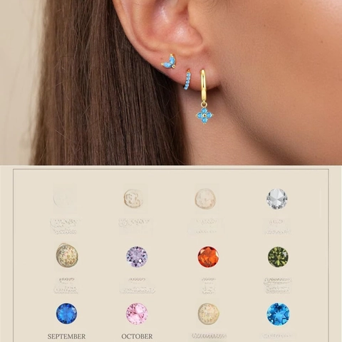Orecchini Pietra Natale in Rame Minimalista per Donna Placcato Oro Strass Foglia Farfalla Quadrifoglio Gioielli Regalo Compleanno