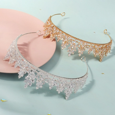 Corona Da Sposa Di Lusso In Lega Zircone Strass Tiara Da Principessa Matrimonio Festa Di Compleanno Accessori Per Capelli Da Donna