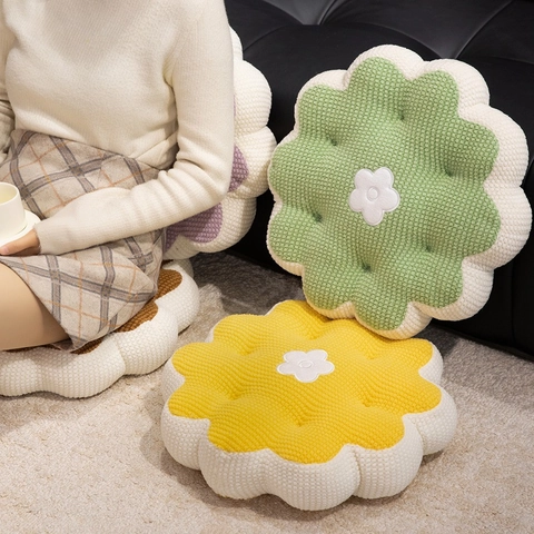 Blumenförmiges Stuhlkissen Weiches Plüsch Verdicktes Waffelgewebe Bodenkissen Petal Design Für Büro Home Tatami Deko