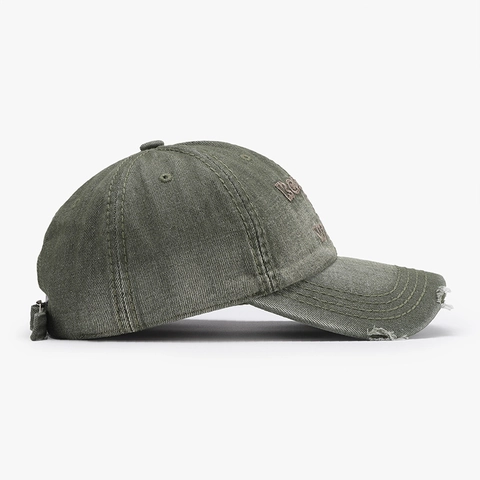 Cappellino Da Baseball In Cotone Lavato Vintage Distressed Ripped Ricamo Lettere Regolabile Dad Hat Per Uomini Donne
