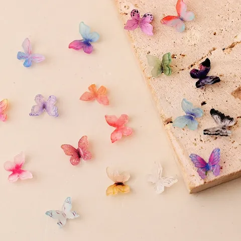 Decorazioni Per Unghie A Farfalla Di Simulazione 3D Resina Realistica Colorata Accessori Per Gioielli DIY Per Manicure Bellezza
