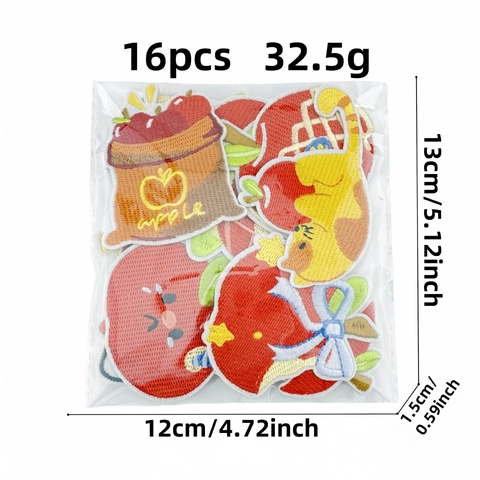 Écussons De Broderie Pomme Dessin Animé Fil Polyester À Repasser Motifs Fruits Pour Vêtements Sac À Dos DIY Décoratif